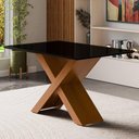Ver imagem 1 de Mesa de Jantar com Vidro 4 Lugares Multimóveis Cr50235 Cinamomo/preto