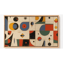 Ver imagem 2 de Quadro Decorativo N°79 160x90cm - Panorâmico Abstrato - Geométrico Miró - Madeira Clara - Rollflex