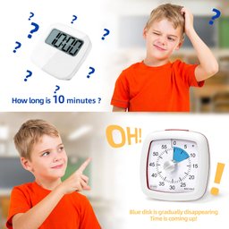 Secura Timer Visual de 60 Minutos para Estudo e Gestão de Tempo (azul e Branco) - 4