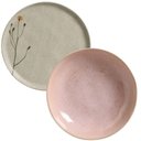 Ver imagem 1 de Jogo 2 Pratos Raso 27cm e Fundo 830ml Cerâmica Porto Brasil Campestre Litchi Stoneware