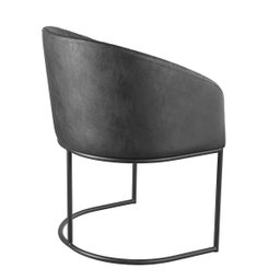 Poltrona Estofada com Base Fixa em Aço Carbono Pintura Epóxi – Mavie Exclusiva Courino Durango Preto - 4 Poltrona Estofada com Base Fixa em Aço Carbono Pintura Epóxi – Mavie Exclusiva Courino Durango Preto - 4
