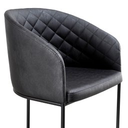 Poltrona Estofada com Base Fixa em Aço Carbono Pintura Epóxi – Mavie Exclusiva Courino Durango Preto - 5 Poltrona Estofada com Base Fixa em Aço Carbono Pintura Epóxi – Mavie Exclusiva Courino Durango Preto - 5