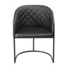 Poltrona Estofada com Base Fixa em Aço Carbono Pintura Epóxi – Mavie Exclusiva Courino Durango Preto - 2