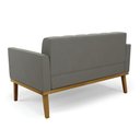 Ver mais imagens de Conjunto Poltrona e Namoradeira Decorativas Karen Pés Fixo em Madeira Castanho Suede Grafite G19 - G