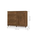 Ver imagem 2 de Cômoda Piazza Nobre 2 Portas 5 Gavetas Imbuia