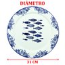 Jogo Prato Raso Jantar 6 Pessoas 6pçs Peixe Praia Mar 31cm - 4