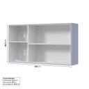 Ver imagem 5 de Armário Aéreo Planejado 3 Portas 120cm Marselha CabeCasa MadeiraOriginals Azul/Sereno