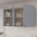 Ver imagem 3 de Armário Aéreo Planejado 3 Portas 120cm Marselha CabeCasa MadeiraOriginals Azul/Sereno