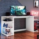 Ver imagem 4 de Mesa Gamer Escrivaninha Guilda Multimóveis Branca