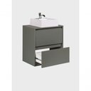 Ver imagem 2 de Gabinete para Banheiro Verde Dubai 1 Porta 1 Gaveta MDF 60cm com Cuba On Móveis