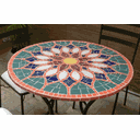 Ver imagem 1 de Mesa em Mosaico Vitral Árabe em Cerâmica - Somente o Tampo 90cm