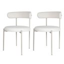 Ver imagem 1 de Kit 2 Cadeiras Serena Rivatti 54 Cm (largura) Estofado em Bouclé Off White e Base em Aço Areia