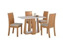 Ver imagem 1 de Conjunto Sala de Jantar Mesa Sintonia 120 Tampo Vidro Off White com 4 Cadeiras Athenas - Lopas Amend