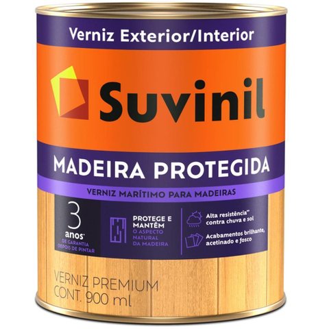 Verniz Marítimo Madeira Protegida 900ml Brilhante - 53391714 - Suvinil Verniz Maritimo 0,9l Brilhant