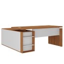 Ver imagem 1 de Mesa Escritório em L Gerência 170cm Corp A06 Freijó/branco - Mpozenato