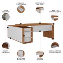 Ver imagem 3 de Mesa Escritório em L Gerência 170cm Corp A06 Freijó/branco - Mpozenato