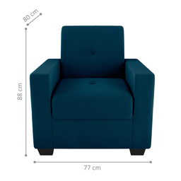 Poltrona Decorativa Múrcia Veludo Maserati Azul - 2