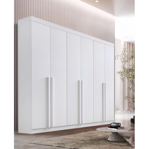 Guarda Roupa Milano 6 Portas 6 Gavetas - D'Doro Móveis:Branco
