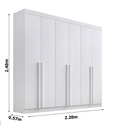 Ver imagem 2 de Guarda Roupa Milano 6 Portas 6 Gavetas - D'Doro Móveis:Branco