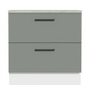 Ver imagem 6 de Balcão Armário de Cozinha 80 cm 2 Gavetas Branco/Cinza Agata Madesa