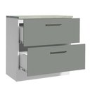 Ver imagem 4 de Balcão Armário de Cozinha 80 cm 2 Gavetas Branco/Cinza Agata Madesa