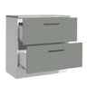 Balcão Armário de Cozinha 80 cm 2 Gavetas Branco/Cinza Agata Madesa - 4