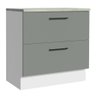 Balcão Armário de Cozinha 80 cm 2 Gavetas Branco/Cinza Agata Madesa - 2