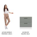 Ver imagem 5 de Balcão Armário de Cozinha 80 cm 2 Gavetas Branco/Cinza Agata Madesa