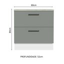 Ver imagem 3 de Balcão Armário de Cozinha 80 cm 2 Gavetas Branco/Cinza Agata Madesa