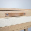 Ver imagem 2 de Penteadeira Retrô 100cm C/ Tela Sustentável Couro Pé Madeira:olmo