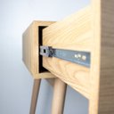 Ver imagem 5 de Penteadeira Retrô 100cm C/ Tela Sustentável Couro Pé Madeira:olmo