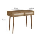 Ver imagem 4 de Penteadeira Retrô 100cm C/ Tela Sustentável Couro Pé Madeira:olmo