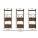 Ver imagem 4 de Kit 3 Estantes Altas para Livros Escritório 12 Portas 202cm x 216cm Industrial Marrom/Canela/Preto Fosco