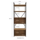 Ver imagem 3 de Kit 3 Estantes Altas para Livros Escritório 12 Portas 202cm x 216cm Industrial Marrom/Canela/Preto Fosco