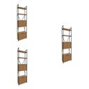Ver imagem 2 de Kit 3 Estantes Altas para Livros Escritório 12 Portas 202cm x 216cm Industrial Marrom/Canela/Preto Fosco