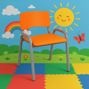 Ver imagem 2 de Kit 8 Cadeiras Infantil Iso, Escola, Base Cinza-laranja