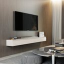 Ver imagem 1 de Rack Suspenso para TV até 75 Polegadas 100% MDF 179,6cm 3 Gavetas Aspen 1.80