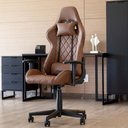 Ver imagem 2 de Cadeira Gamer Giratória Ceo Pu Caramelo