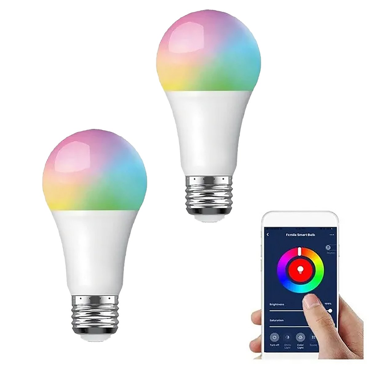 Lampadas Inteligente Wifi Led Smart Google Alexa Colorida 2un - 1