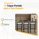 Ver imagem 3 de Kit 3 Banqueta Quadrada Preta para Balcão Ilha Cozinha Gourmet Bancada Piscina Bares Àrea de Lazer