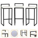 Ver imagem 1 de Kit 3 Banqueta Quadrada Preta para Balcão Ilha Cozinha Gourmet Bancada Piscina Bares Àrea de Lazer