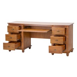 Escrivaninha 6 Gavetas com Suporte para Teclado e Divisor de Ambiente Office 50606 Linz Móveis - 3