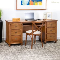 Escrivaninha 6 Gavetas com Suporte para Teclado e Divisor de Ambiente Office 50606 Linz Móveis - 2