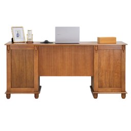 Escrivaninha 6 Gavetas com Suporte para Teclado e Divisor de Ambiente Office 50606 Linz Móveis - 4