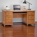 Ver imagem 1 de Escrivaninha 6 Gavetas com Suporte para Teclado e Divisor de Ambiente Office 50606 Linz Móveis