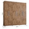 Guarda Roupa Casal 6000 Demolição com Pés Reto News e Cabeceira Emilia 160 Cm Marrom Couro – Araplac - 2