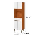 Ver imagem 4 de Paneleiro 100% Mdf 4 Portas 1 Gaveta e Nicho Claire Cinamomo/branco