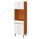 Ver imagem 1 de Paneleiro 100% Mdf 4 Portas 1 Gaveta e Nicho Claire Cinamomo/branco