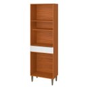 Ver imagem 2 de Paneleiro 100% Mdf 4 Portas 1 Gaveta e Nicho Claire Cinamomo/branco