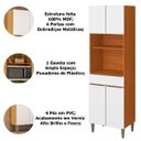 Ver imagem 3 de Paneleiro 100% Mdf 4 Portas 1 Gaveta e Nicho Claire Cinamomo/branco